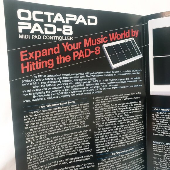 Roland Octapad PAD-8 Midi Electronic Musical Instruments Brochure Only - Picture 4 of 4
